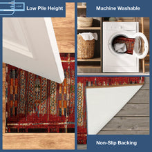 Load image into Gallery viewer, Liora Manne Esencia Tribal Stripe Indoor Outdoor Mat Red