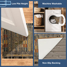 Load image into Gallery viewer, Liora Manne Esencia Tribal Stripe Indoor Outdoor Mat Black