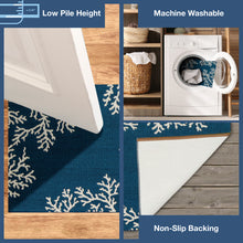 Load image into Gallery viewer, Liora Manne Esencia Coral Edge Indoor Outdoor Mat Navy