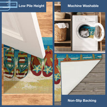 Load image into Gallery viewer, Liora Manne Esencia Flip Flops Forever Indoor Outdoor Mat Blue