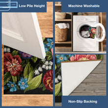 Load image into Gallery viewer, Liora Manne Esencia Secret Garden Indoor Outdoor Mat Black