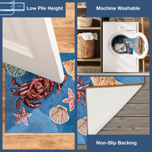 Load image into Gallery viewer, Liora Manne Esencia Shell We Dance Indoor Outdoor Mat Aqua