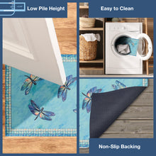 Load image into Gallery viewer, Liora Manne Illusions Dragonflies Indoor Outdoor Mat Lagoon