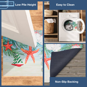 Liora Manne Illusions Coastal Christmas Ornaments Indoor Outdoor Mat Ocean