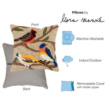 Load image into Gallery viewer, Liora Manne Frontporch Birds Indoor Outdoor Decorative Pillow Multi