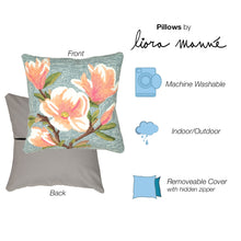 Load image into Gallery viewer, Liora Manne Frontporch Magnolia Indoor Outdoor Pillow Chambray