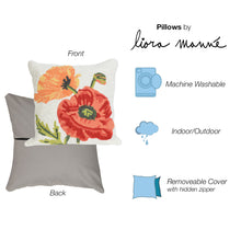 Load image into Gallery viewer, Liora Manne Frontporch Icelandic Poppies Decorative Pillow Neutral