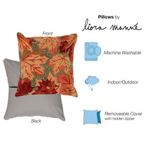 Load image into Gallery viewer, Liora Manne Frontporch Falling Leaves Indoor Outdoor Pillow Moss