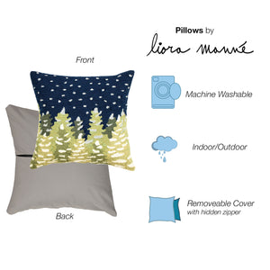 Liora Manne Frontporch Let It Snow Indoor Outdoor Pillow Midnight