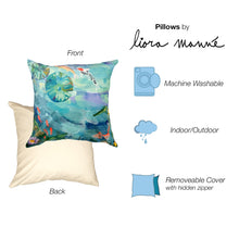 Load image into Gallery viewer, Liora Manne Illusions Peaceful Pond Indoor Outdoor Decorative Pillow Seafoam