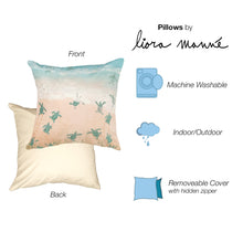 Load image into Gallery viewer, Liora Manne Illusions Turtle Beach Indoor Outdoor Decorative Pillow Aqua