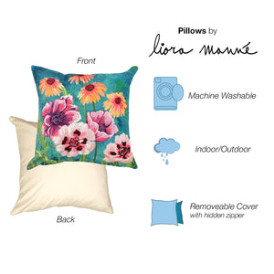 Liora Manne Illusions Dream Garden Indoor Outdoor Decorative Pillow Multi