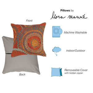 Liora Manne Marina Circles Indoor Outdoor Decorative Pillow Saffron