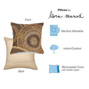 Liora Manne Marina Circles Indoor Outdoor Decorative Pillow Brown