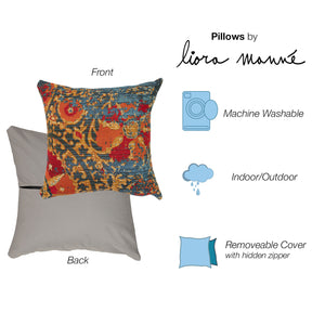 Liora Manne Marina Suzanie Indoor Outdoor Decorative Pillow Blue