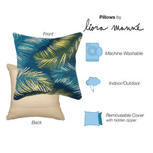 Load image into Gallery viewer, Liora Manne Marina Palm Border Indoor Outdoor Decorative Pillow Navy