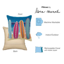 Load image into Gallery viewer, Liora Manne Marina Surf Break Indoor Outdoor Decorative Pillow Blue