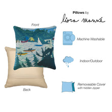 Load image into Gallery viewer, Liora Manne Marina Lake Life Indoor Outdoor Decorative Pillow Blue