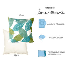 Load image into Gallery viewer, Liora Manne Visions I Mystic Leaf Indoor Outdoor Decorative Pillow Aqua