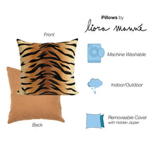 Load image into Gallery viewer, Liora Manne Visions I Tiger Indoor Outdoor Decorative Pillow Brown