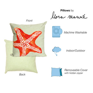 Liora Manne Visions II Starfish Indoor Outdoor Decorative Pillow Seafoam