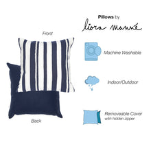 Load image into Gallery viewer, Liora Manne Visions II Marina Stripe Indoor Outdoor Decorative Pillow Marine