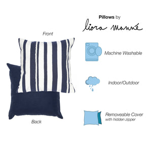 Liora Manne Visions II Marina Stripe Indoor Outdoor Decorative Pillow Marine