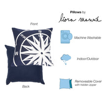 Load image into Gallery viewer, Liora Manne Visions II Compass Indoor Outdoor Decorative Pillow Marine