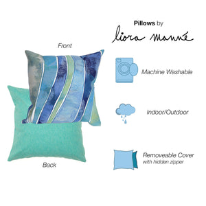 Liora Manne Visions III Waves Indoor Outdoor Decorative Pillow Ocean