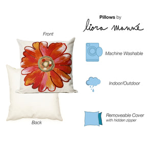 Liora Manne Visions III Daisy Indoor Outdoor Decorative Pillow Orange