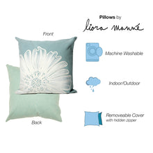 Load image into Gallery viewer, Liora Manne Visions III Antique Medallion Indoor Outdoor Decorative Pillow Aqua