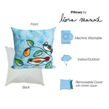 Load image into Gallery viewer, Liora Manne Visions III Song Birds Indoor Outdoor Decorative Pillow Blue