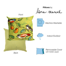 Load image into Gallery viewer, Liora Manne Visions III Song Birds Indoor Outdoor Decorative Pillow Green