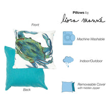 Load image into Gallery viewer, Liora Manne Visions III Blue Crab Indoor Outdoor Decorative Pillow Sea