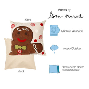 Liora Manne Visions III Ginger Boy Indoor Outdoor Decorative Pillow Chocolate