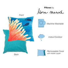 Load image into Gallery viewer, Liora Manne Visions III Reef &amp; Fish Indoor Outdoor Decorative Pillow Coral