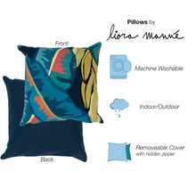 Load image into Gallery viewer, Liora Manne Visions III Banana Plant Indoor Outdoor Decorative Pillow Aqua