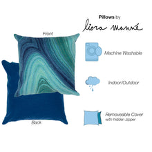 Load image into Gallery viewer, Liora Manne Visions III Ripples Indoor Outdoor Decorative Pillow Gulf