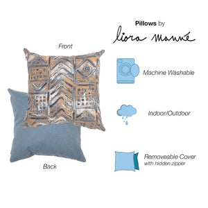 Liora Manne Visions IV Bambara Indoor Outdoor Decorative Pillow Indigo