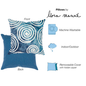 Liora Manne Visions IV Curl Indoor Outdoor Decorative Pillow Blue