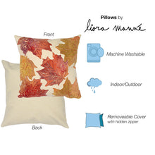 Load image into Gallery viewer, Liora Manne Visions IV Leaf Toss Indoor Outdoor Decorative Pillow Flame Cream