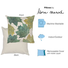 Load image into Gallery viewer, Liora Manne Visions IV Leaf Toss Indoor Outdoor Decorative Pillow Forest Cloud