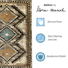 Load image into Gallery viewer, Liora Manne Ashford Diamond Trio Indoor Area Rug Ivory Blue