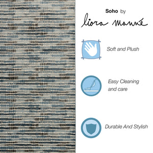 Liora Manne Soho Stripe Indoor Area Rug Blue