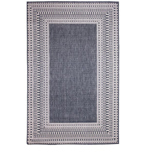 Liora Manne Malibu Etched Border Indoor Outdoor Area Rug Navy