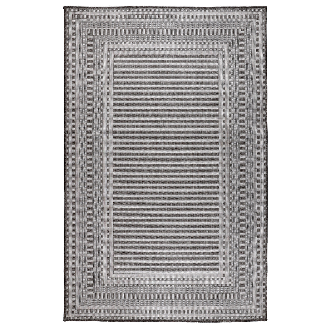 Liora Manne Malibu Etched Border Indoor Outdoor Area Rug Charcoal