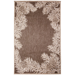 Liora Manne Malibu Pine Border Indoor Outdoor Area Rug Neutral