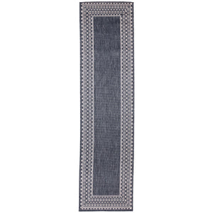 Liora Manne Malibu Etched Border Indoor Outdoor Area Rug Navy