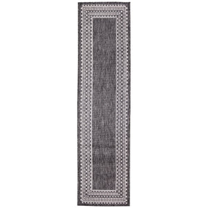 Liora Manne Malibu Etched Border Indoor Outdoor Area Rug Charcoal