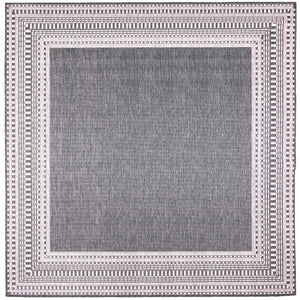 Liora Manne Malibu Etched Border Indoor Outdoor Area Rug Charcoal